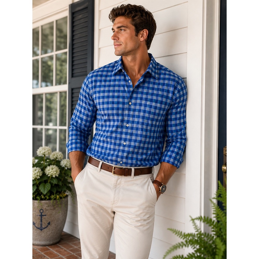 Southern Tide Blue Plaid Button Down Classic Fit Size XXL Coastal Preppy